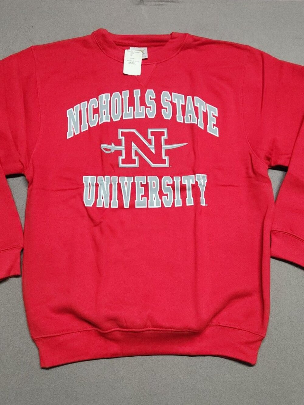 Nicholls State University Crew neck Sweatshirt Small S 80% Cotton Red 132